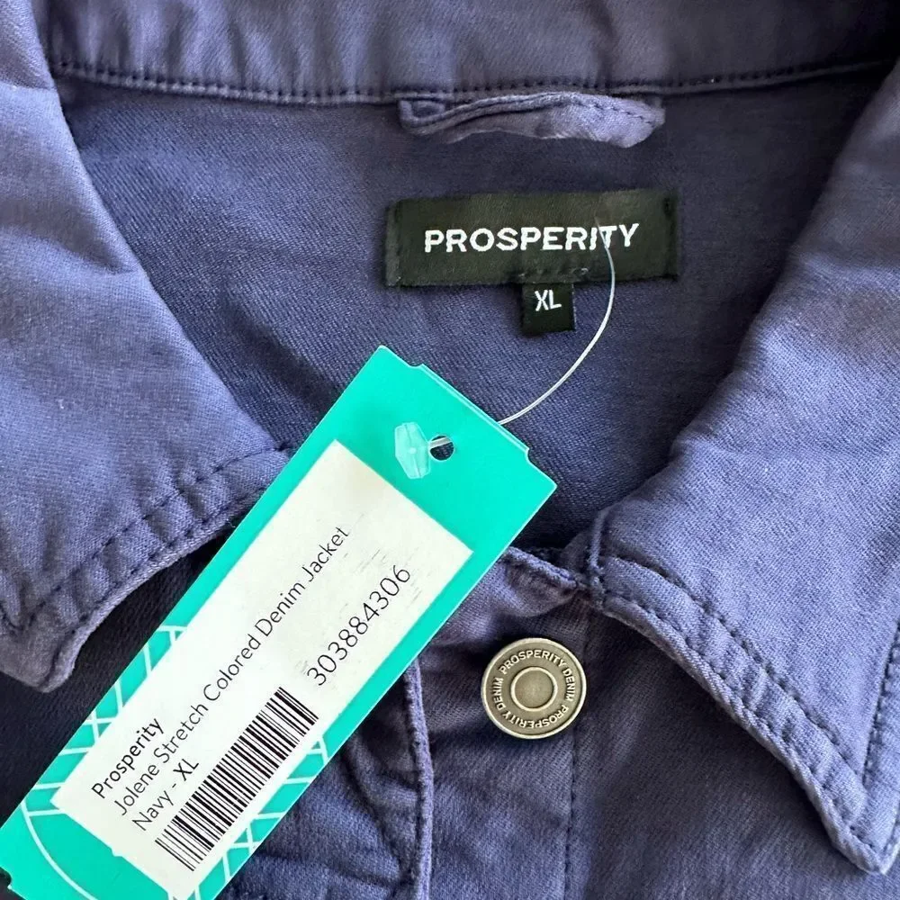 Prosperity Jolene Stretch Colored Denim Jacket NAVY XL‎ Stitch Fix NWT